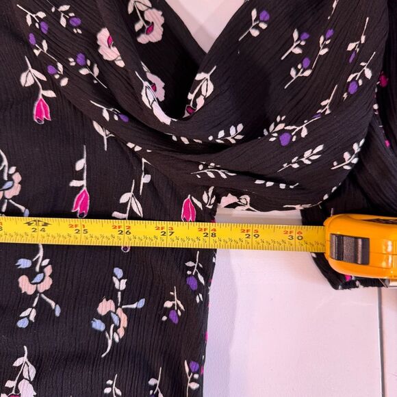 Plus Size Tunic Top Blouse Shirt Size Crochet Trim Y Neck Dark Floral 18-20 1X - Picture 7 of 12